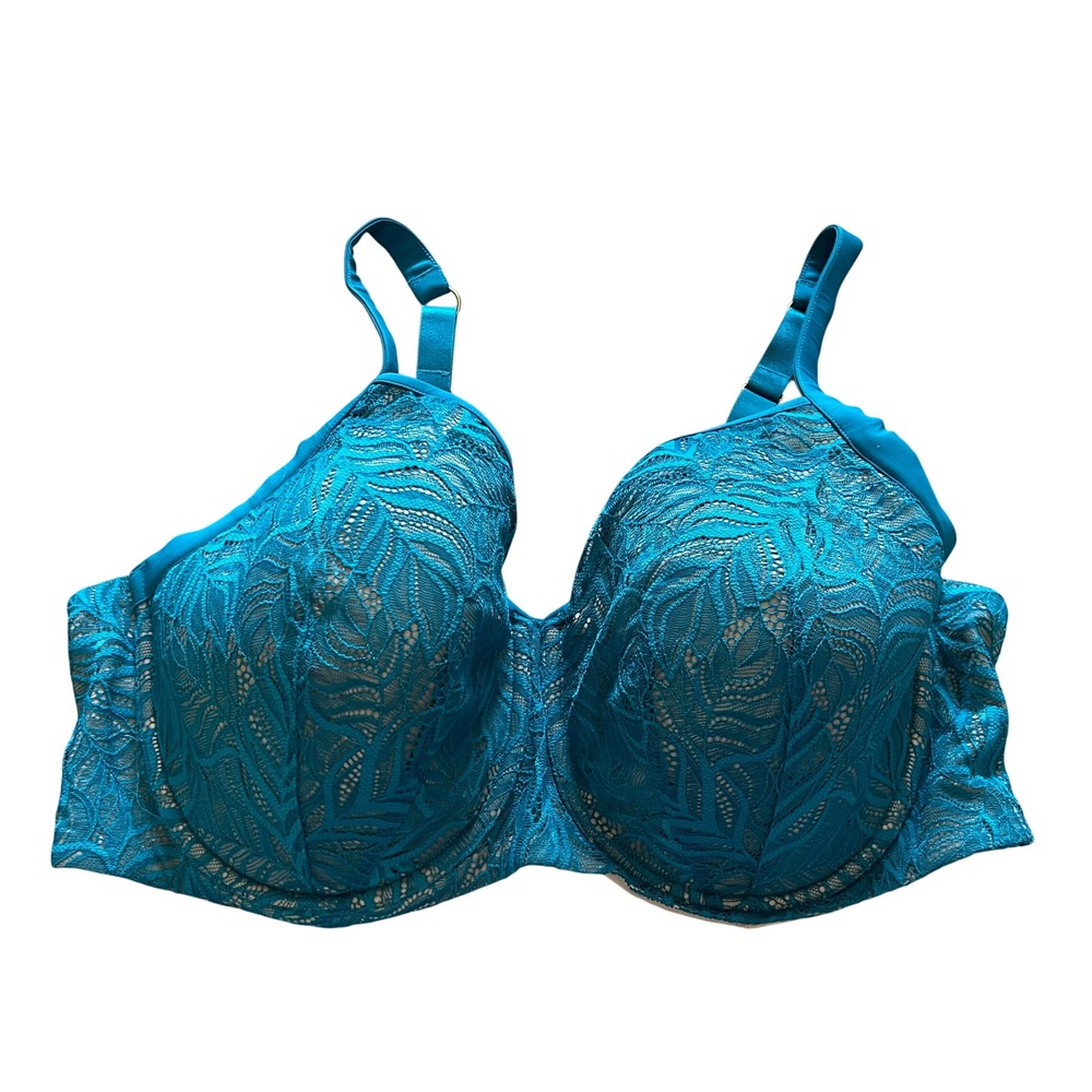 ThirdLove Feather Lace Demi Bra Teal Blue Underwire Size 40E
